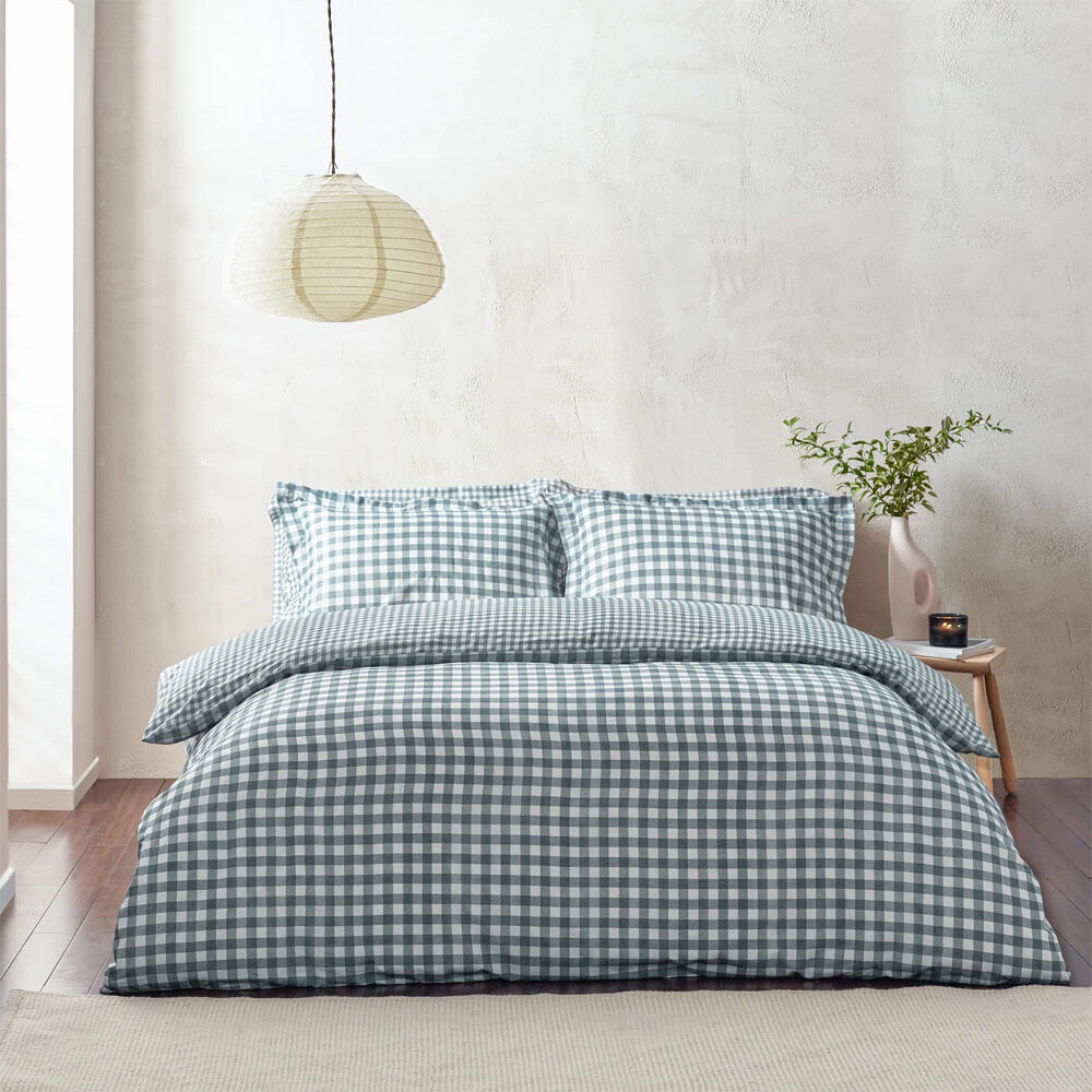 Yard Barton Navy Check Reversible Duvet Cover Set